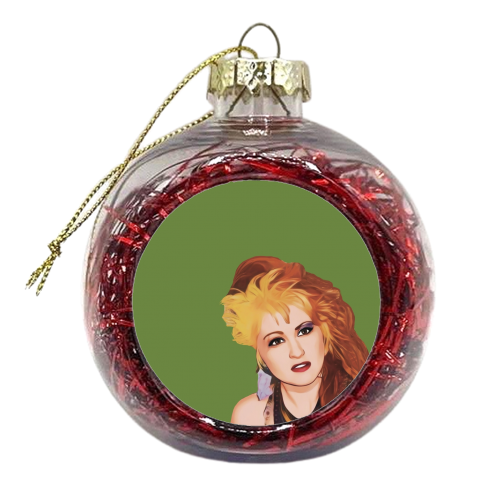 Music Icons: Cyndi Lauper - xmas bauble by Giddy Kipper