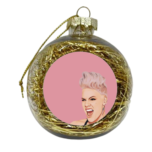 Music Icons: Pink - xmas bauble by Giddy Kipper