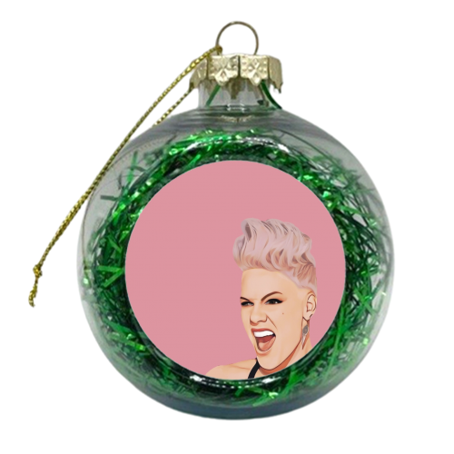 Music Icons: Pink - xmas bauble by Giddy Kipper