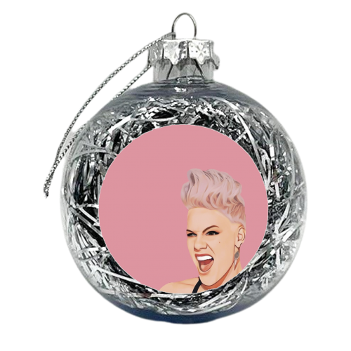 Music Icons: Pink - xmas bauble by Giddy Kipper