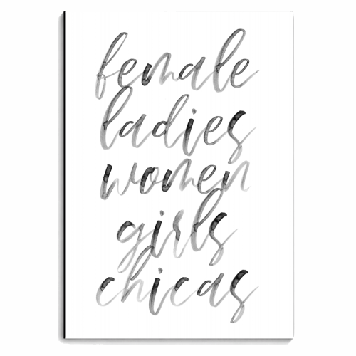 Female Ladies Women Girls Chicas Watercolor Script - personalised A4, A5, A6 notebook by Toni Scott