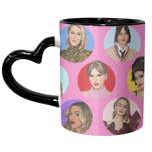Female Music Icons - unique mug by DOLLY WOLFE