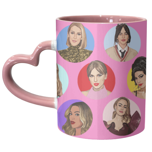 Female Music Icons - unique mug by DOLLY WOLFE