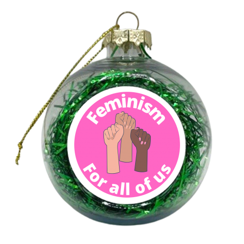 Feminism - Pink - xmas bauble by Riad Mannan