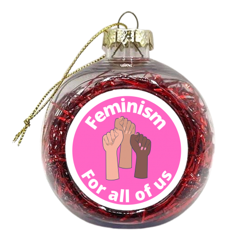 Feminism - Pink - xmas bauble by Riad Mannan