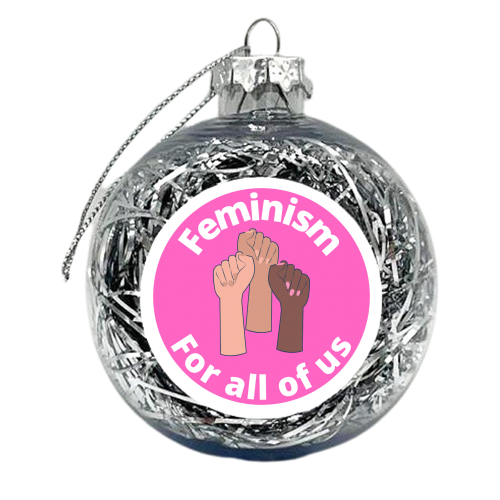 Feminism - Pink - xmas bauble by Riad Mannan