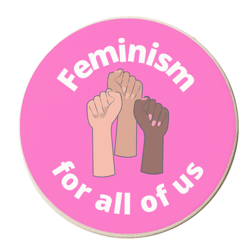 Feminism - Pink - personalised beer coaster by Riad Mannan