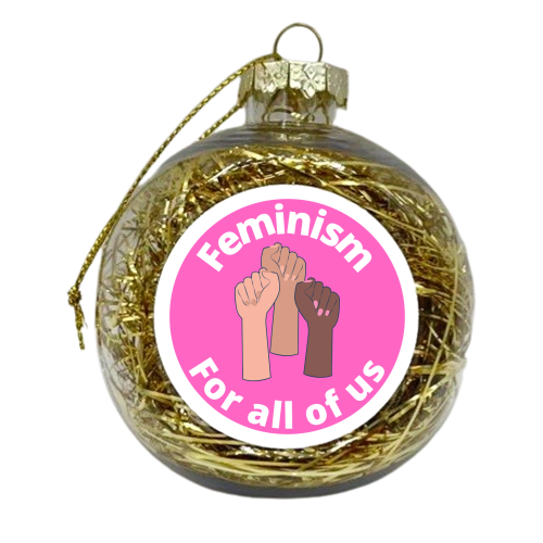 Feminism - Pink - xmas bauble by Riad Mannan