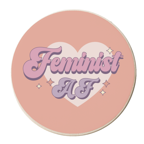 Feminist AF - personalised beer coaster by Giddy Kipper
