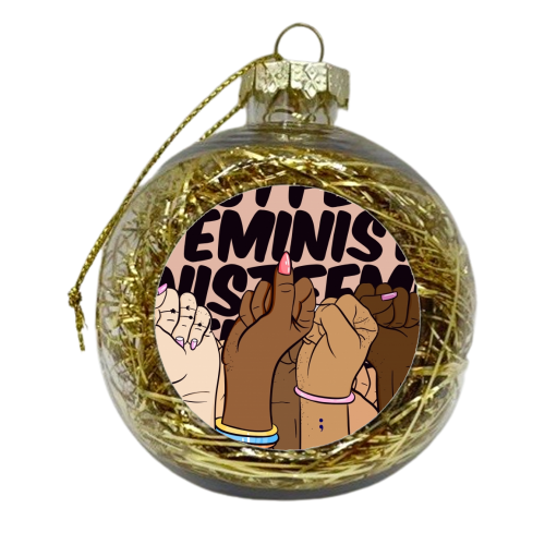 Feminist - xmas bauble by Alice Palazon