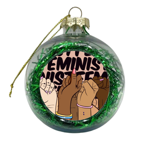Feminist - xmas bauble by Alice Palazon