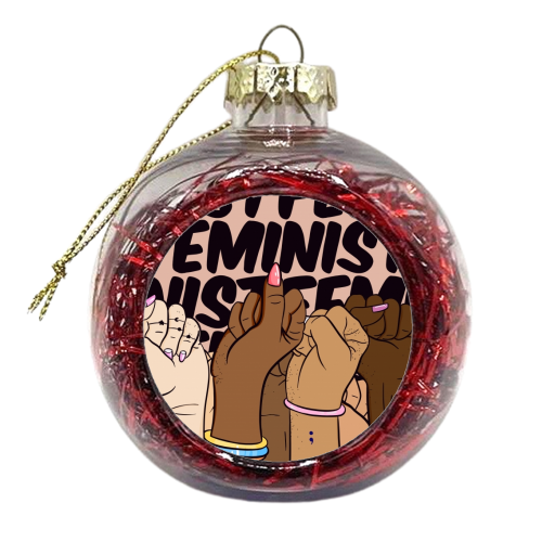 Feminist - xmas bauble by Alice Palazon