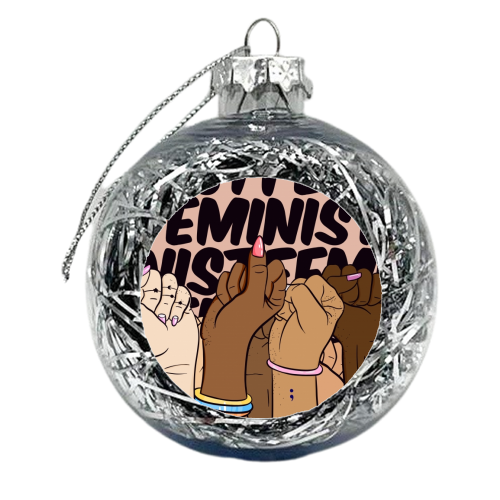 Feminist - xmas bauble by Alice Palazon