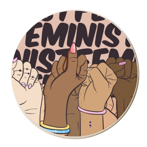 Feminist - personalised beer coaster by Alice Palazon