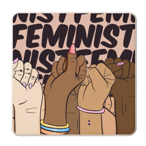 Feminist - personalised beer coaster by Alice Palazon