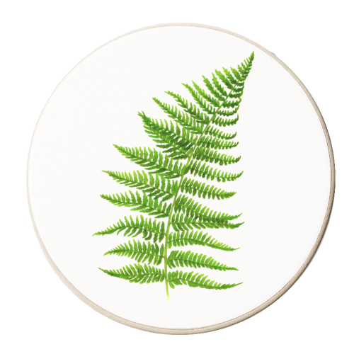 Fern Leaf - personalised beer coaster by She Walks She Paints