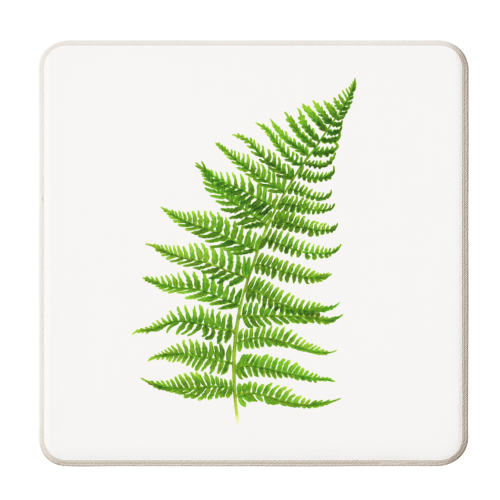 Fern Leaf - personalised beer coaster by She Walks She Paints