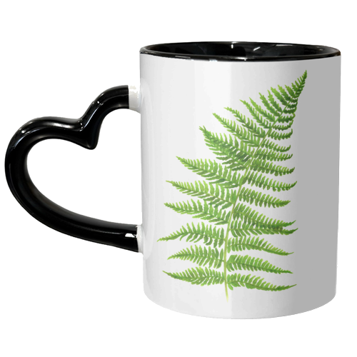 Fern Leaf - unique mug by She Walks She Paints