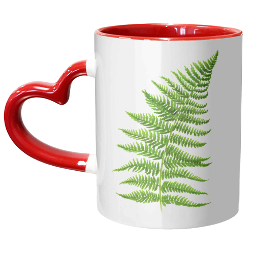 Fern Leaf - unique mug by She Walks She Paints