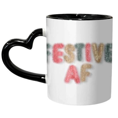 Festive AF tinsel typography print - unique mug by The Girl Next Draw