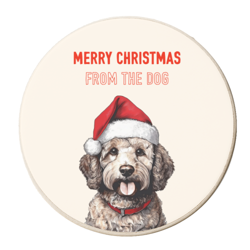 Festive Greetings From The Cockapoo Dog - personalised beer coaster by Adam Regester
