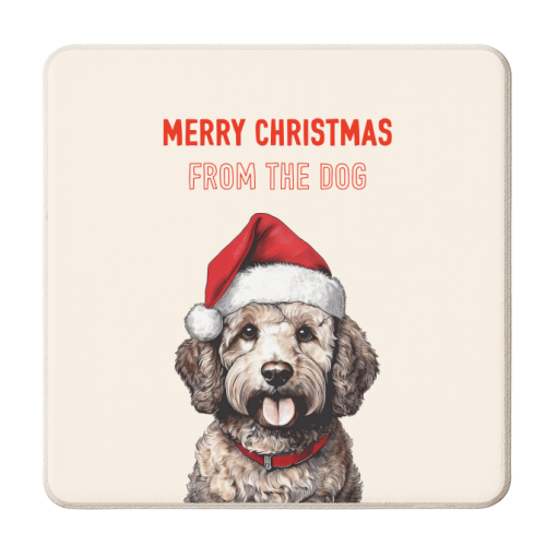 Festive Greetings From The Cockapoo Dog - personalised beer coaster by Adam Regester