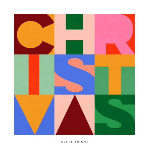 Festive Mid-mod Typographic Christmas • Bold and Bright - Die Cut Sticker by Dominique Vari