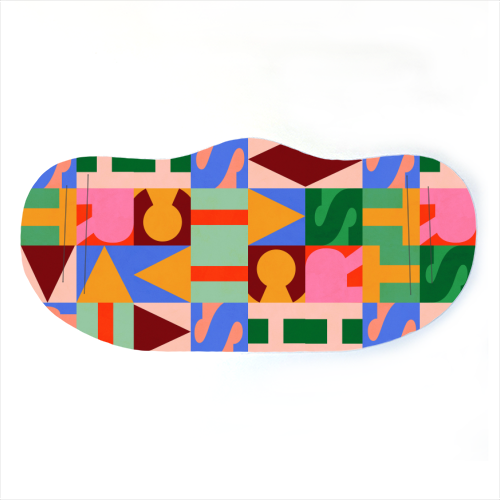 Festive Mid-mod Typographic Christmas • Bold and Bright - face cover mask by Dominique Vari