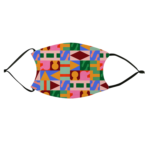 Festive Mid-mod Typographic Christmas • Bold and Bright - face cover mask by Dominique Vari