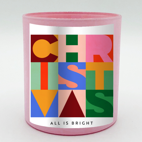 Festive Mid-mod Typographic Christmas • Bold and Bright - scented candle by Dominique Vari