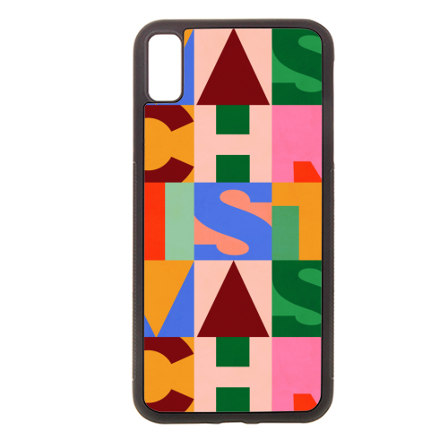 Festive Mid-mod Typographic Christmas • Bold and Bright - stylish phone case by Dominique Vari