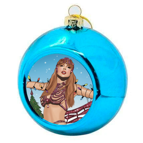 Festive Showgirl Era Print - colourful christmas bauble by Drawings by Firefly