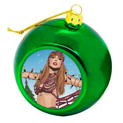 Festive Showgirl Era Print - colourful christmas bauble by Drawings by Firefly