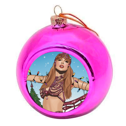 Festive Showgirl Era Print - colourful christmas bauble by Drawings by Firefly