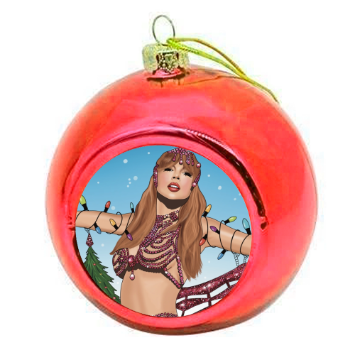Festive Showgirl Era Print - colourful christmas bauble by Drawings by Firefly