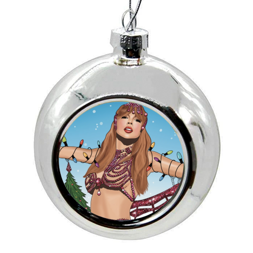 Festive Showgirl Era Print - colourful christmas bauble by Drawings by Firefly