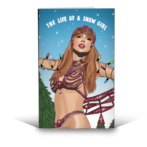Festive Showgirl Era Print - funny greeting card by Drawings by Firefly