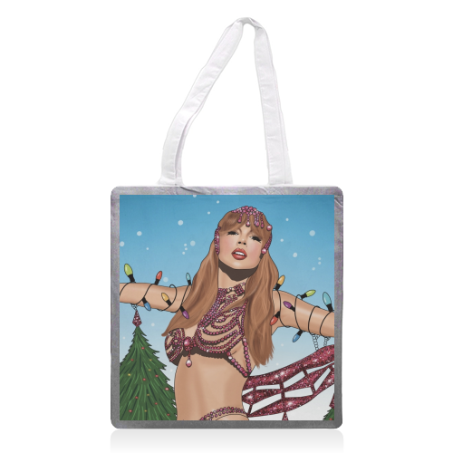 Festive Showgirl Era Print - printed canvas tote bag by Drawings by Firefly