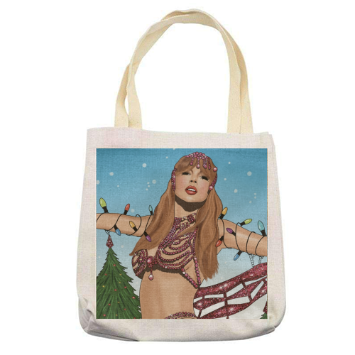 Festive Showgirl Era Print - printed canvas tote bag by Drawings by Firefly