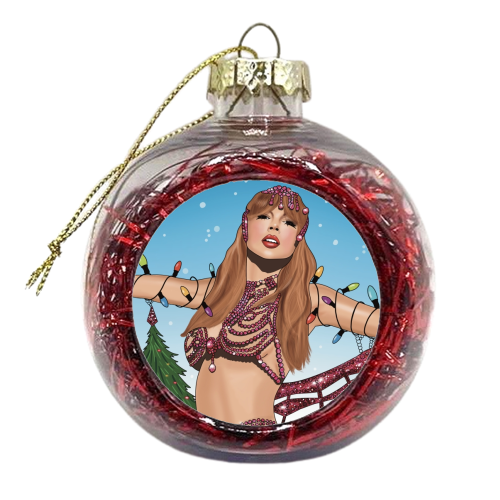 Festive Showgirl Era Print - xmas bauble by Drawings by Firefly