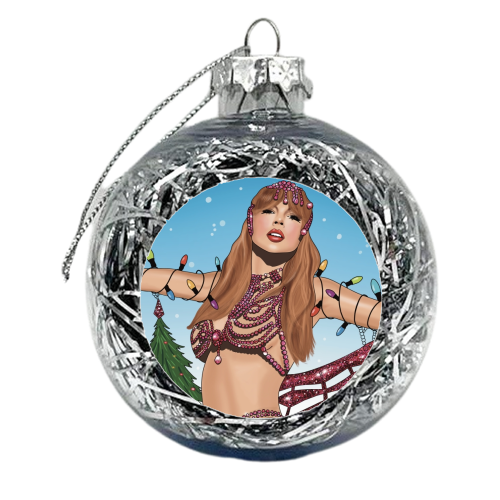 Festive Showgirl Era Print - xmas bauble by Drawings by Firefly