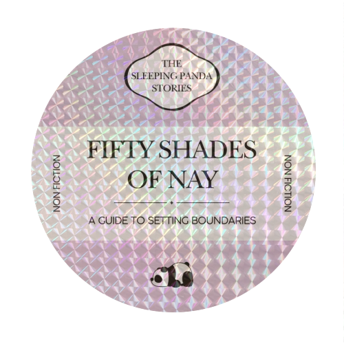 FIFTY SHADES OF NAY - Circle Sticker by Ms Doodle