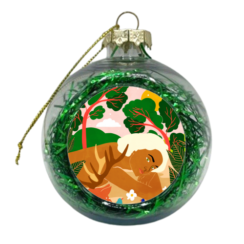 Find your happy place & go there often - xmas bauble by Uma Prabhakar Gokhale