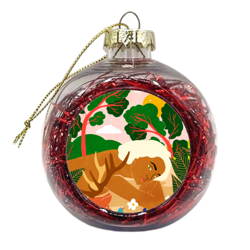 Find your happy place & go there often - xmas bauble by Uma Prabhakar Gokhale