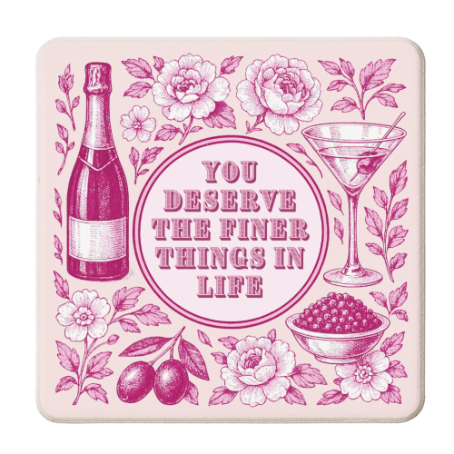 Finer Things - personalised beer coaster by Lilly Rose