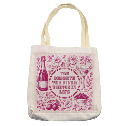 Finer Things - printed canvas tote bag by Lilly Rose