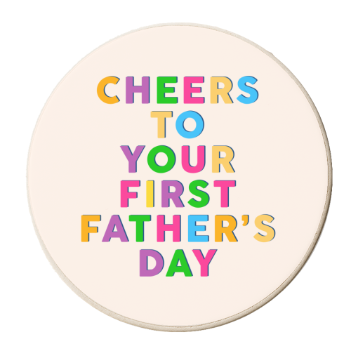 First Father's Day Typography - personalised beer coaster by Lisa Wardle