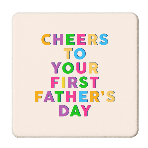 First Father's Day Typography - personalised beer coaster by Lisa Wardle