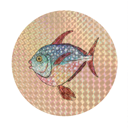 Fish Illustration - Circle Sticker by The Queer Store