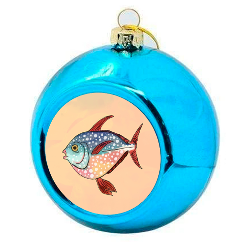 Fish Illustration - colourful christmas bauble by The Queer Store